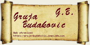 Gruja Budaković vizit kartica